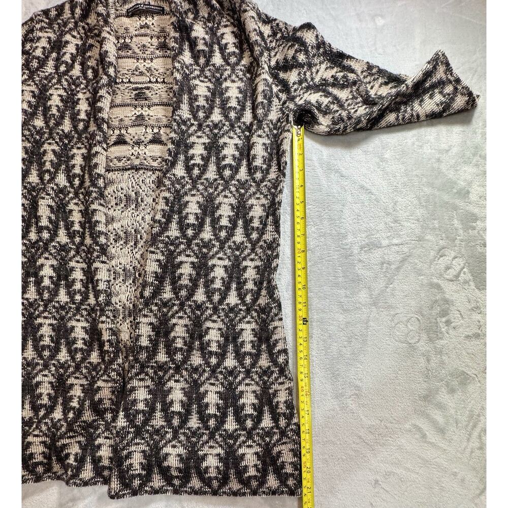 Peruvian Connection Womens Open Front Tunic Cardigan Sweater Ikat Black Sz M - Picture 8 of 11